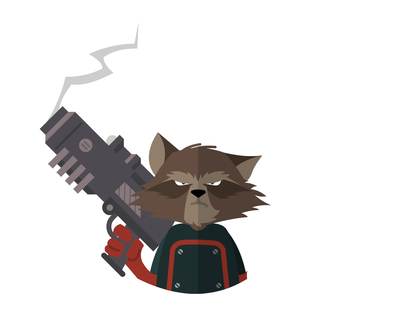 Marvel’s Rocket Raccoon Flat Icon & Avatar • Yoolk • Digital Ninja