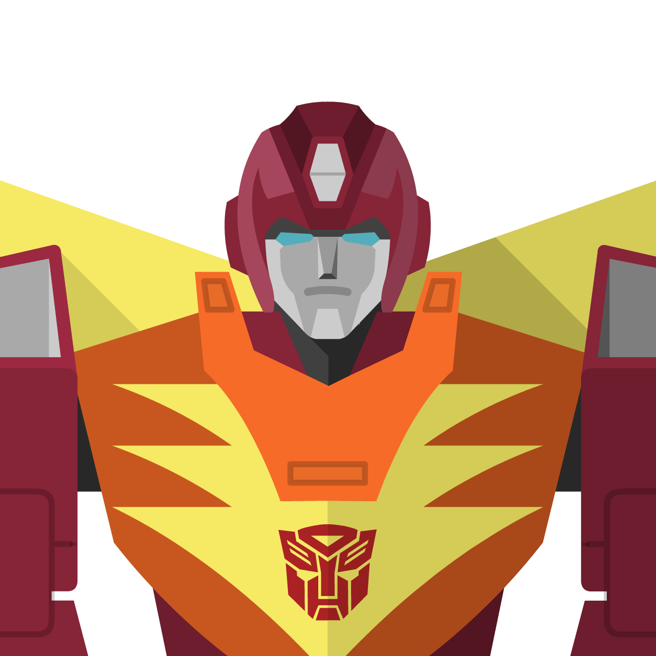Transformers Hot Rod Flat Icon & Avatar • Yoolk • Digital Ninja