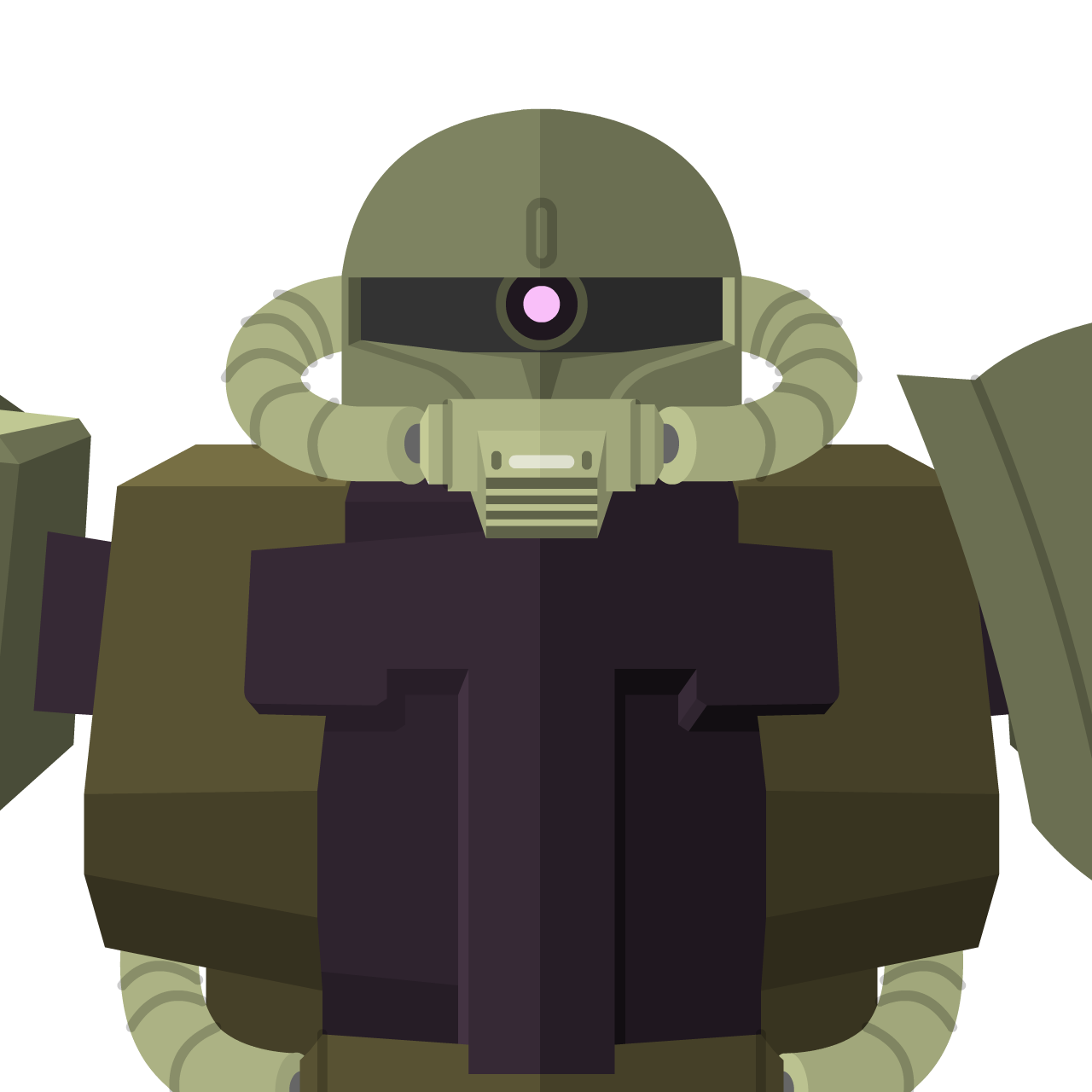 Gundam s ms 06 zaku flat icon avatar yoolk digital ninja